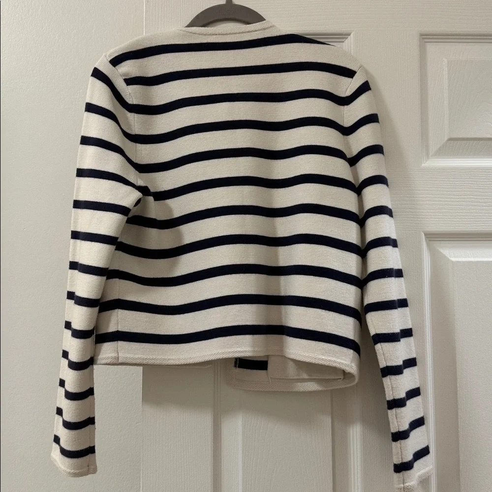 Abercrombie & Fitch Cream and Black Striped Cropped Cardigan - Picture 4 of 4